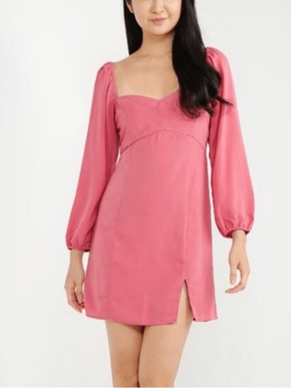 Abercrombie & Fitch | NWT Pink Long-Sleeve Sweetheart Mini Dress (Tall Length)